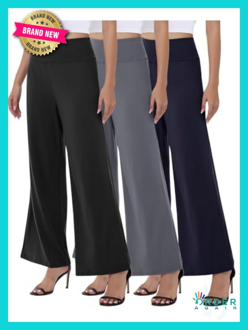 Wide Leg Palazzo Pants - High Waist Casual Lounge Pants Flowy Stretchy Trousers